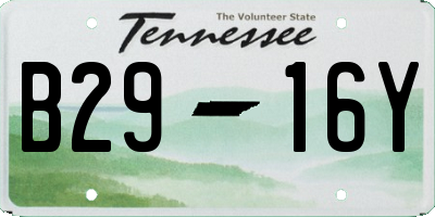 TN license plate B2916Y
