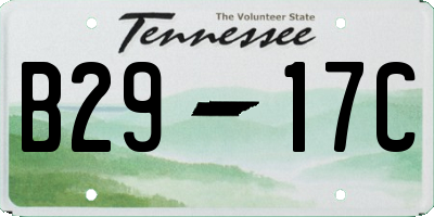 TN license plate B2917C