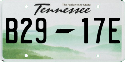 TN license plate B2917E