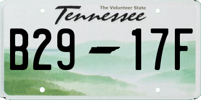 TN license plate B2917F