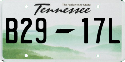 TN license plate B2917L