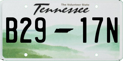 TN license plate B2917N