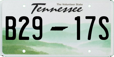 TN license plate B2917S