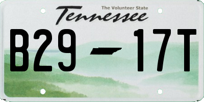 TN license plate B2917T