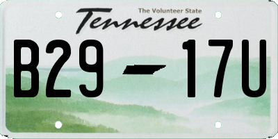 TN license plate B2917U