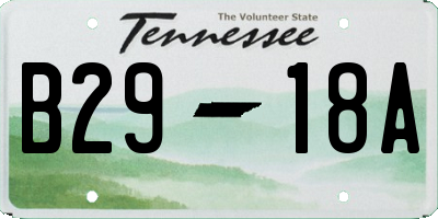 TN license plate B2918A