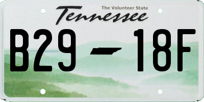 TN license plate B2918F