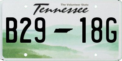 TN license plate B2918G