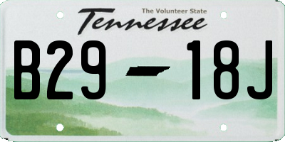 TN license plate B2918J