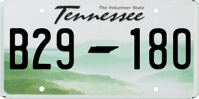 TN license plate B2918O