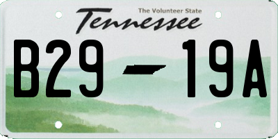 TN license plate B2919A