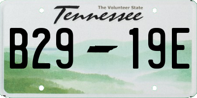 TN license plate B2919E