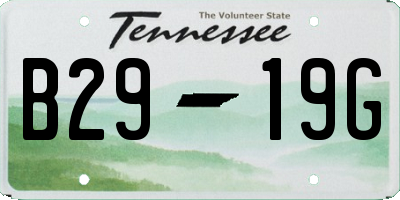 TN license plate B2919G
