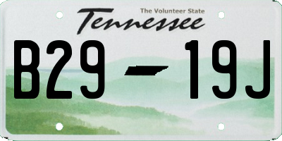 TN license plate B2919J