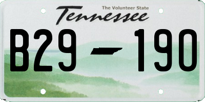 TN license plate B2919O