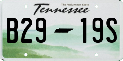 TN license plate B2919S
