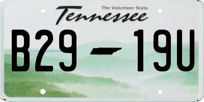 TN license plate B2919U