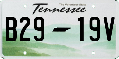 TN license plate B2919V