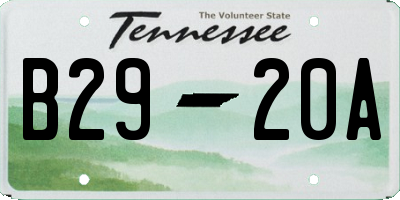 TN license plate B2920A