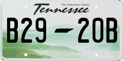 TN license plate B2920B