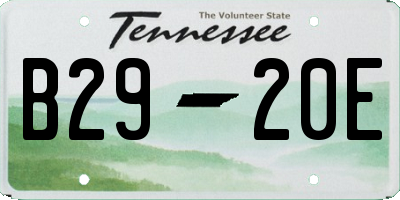TN license plate B2920E