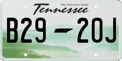 TN license plate B2920J