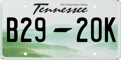 TN license plate B2920K