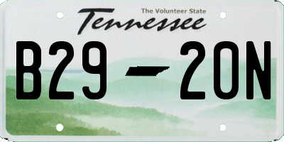 TN license plate B2920N