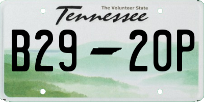 TN license plate B2920P