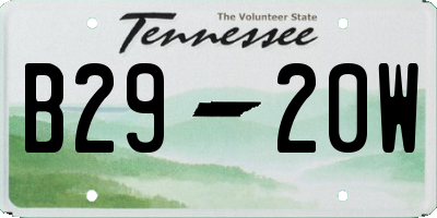 TN license plate B2920W