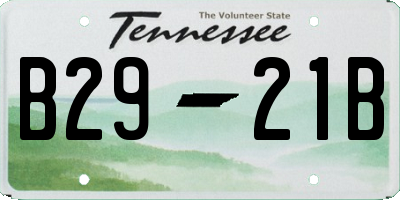 TN license plate B2921B