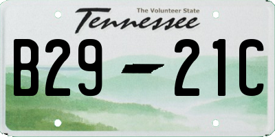 TN license plate B2921C