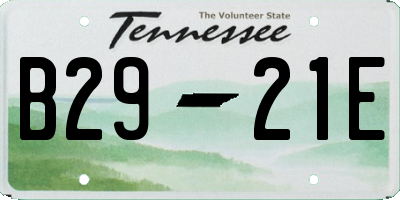 TN license plate B2921E