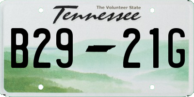 TN license plate B2921G