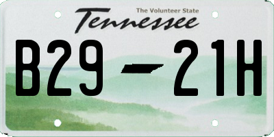 TN license plate B2921H