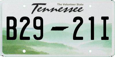 TN license plate B2921I