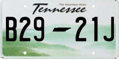TN license plate B2921J