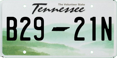 TN license plate B2921N