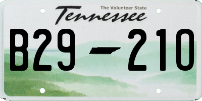 TN license plate B2921O