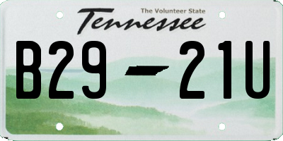 TN license plate B2921U