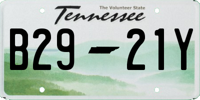 TN license plate B2921Y