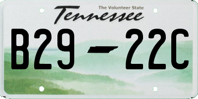 TN license plate B2922C