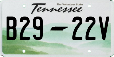 TN license plate B2922V