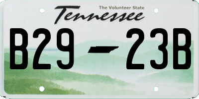 TN license plate B2923B