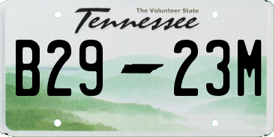 TN license plate B2923M