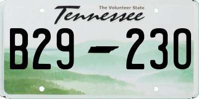 TN license plate B2923O