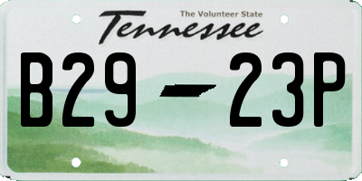 TN license plate B2923P