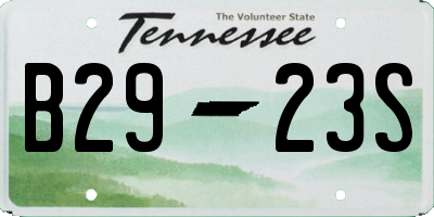 TN license plate B2923S