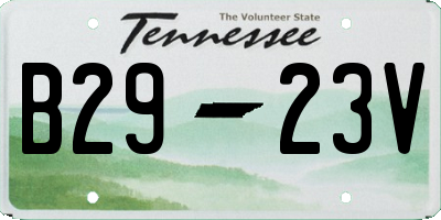 TN license plate B2923V