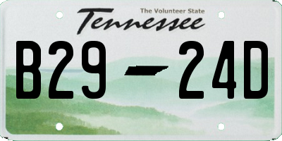 TN license plate B2924D